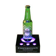 Customized Unique Single Acrylic Glorifier Display Stand Base LED Light Wine Bottle Holder